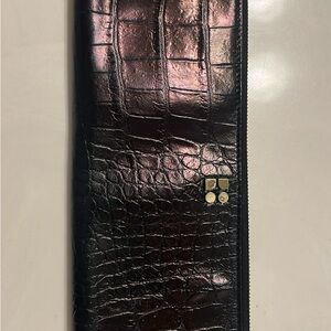 Black Croc Embossed Kate Spade clutch.